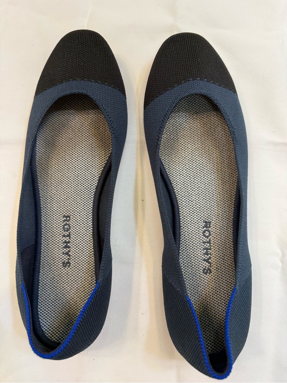 Rothy's Women's Navy Blue Knit Ballet Flats size 12.5